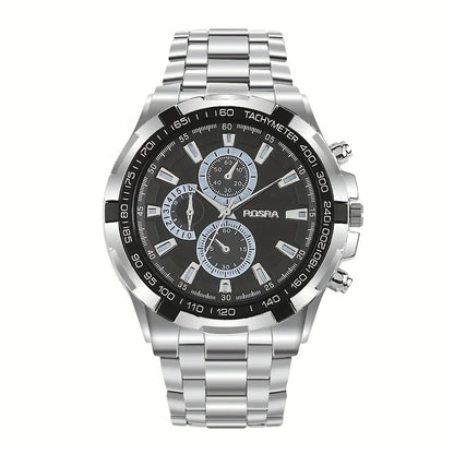 Rosra Men's Business Quartz Watch – Stylish & Affordable Steel Timepiece