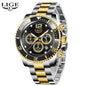 LIGE Military Chronograph Leather Watch