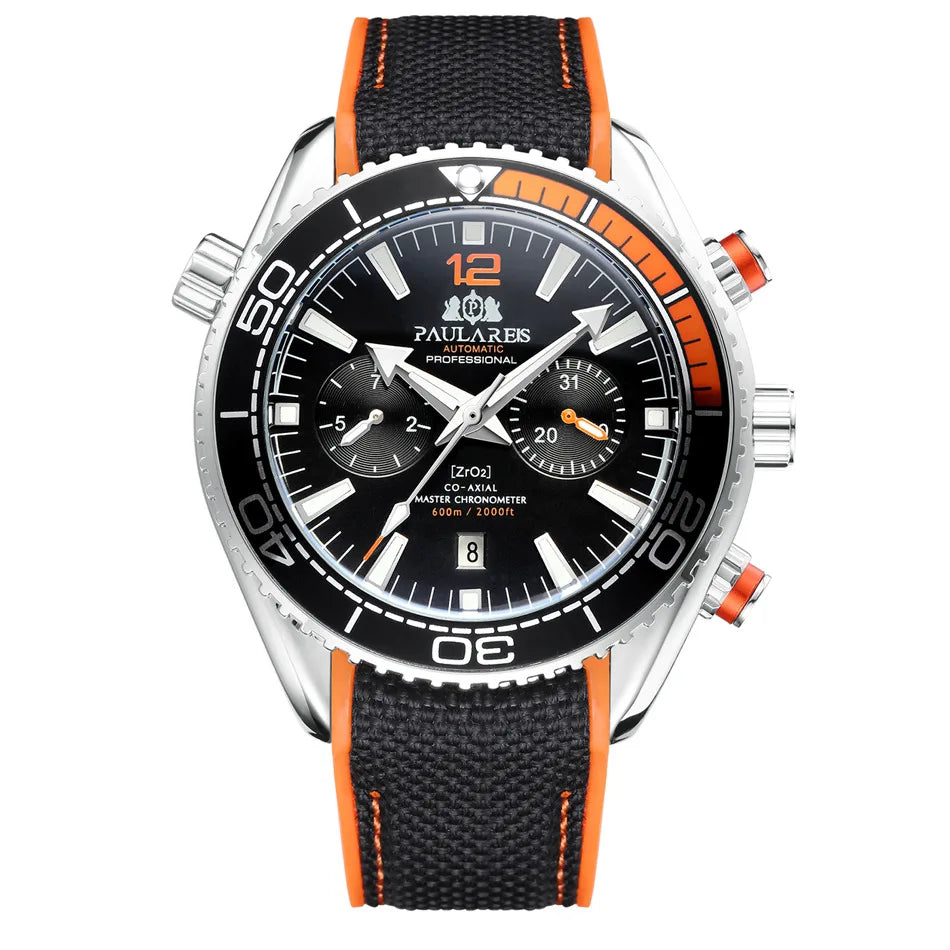 PAULAREIS P Men’s Automatic Mechanical Watch – Rubber Strap