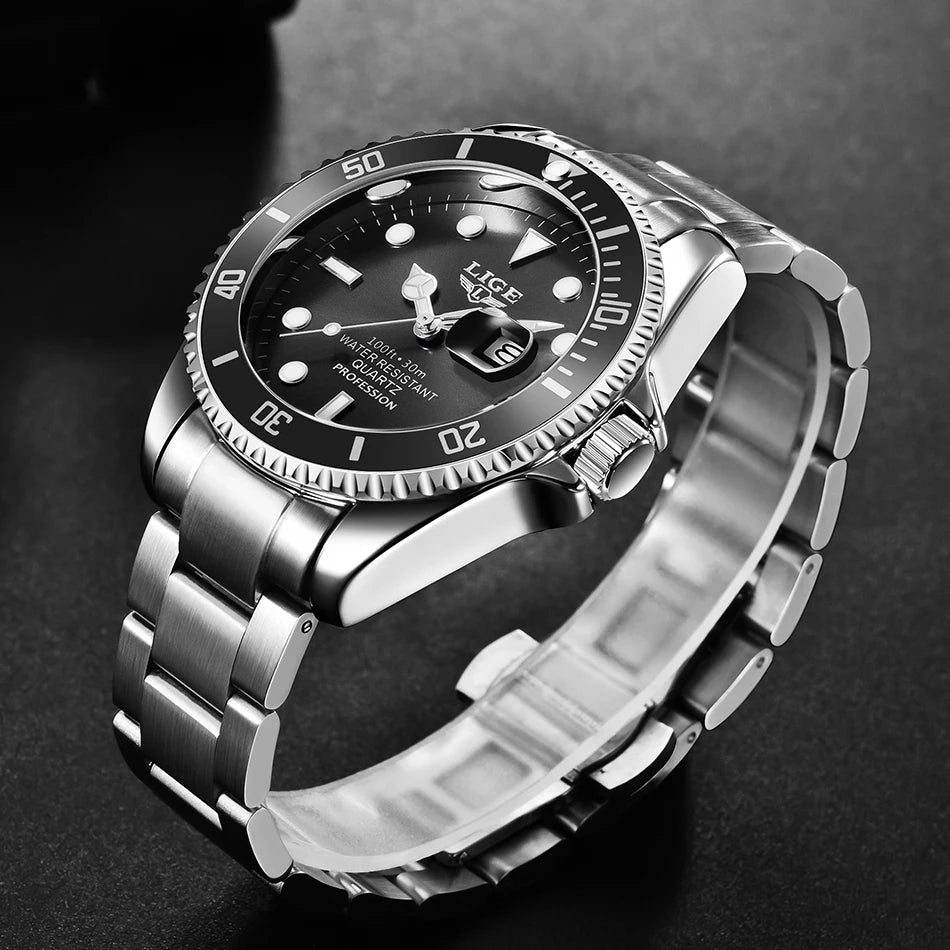 LIGE Luxury Men’s Quartz Chronograph Watch