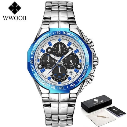 WWOOR Men's Luxury Gold Chronograph Watch – 2024 Top Brand