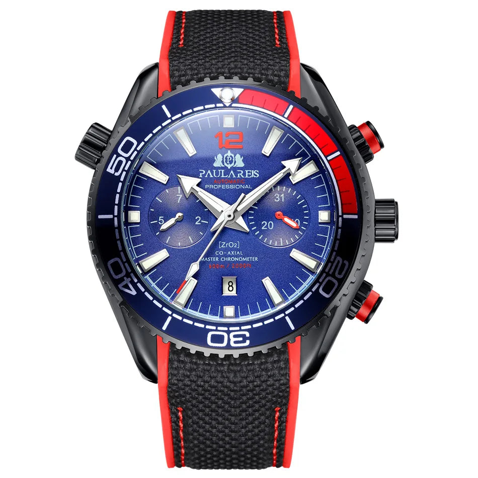 PAULAREIS P Men’s Automatic Mechanical Watch – Rubber Strap