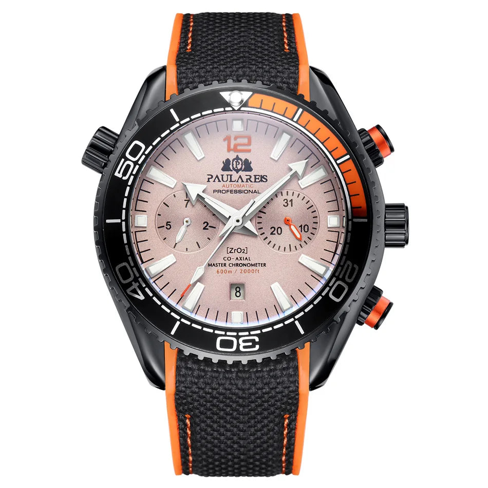 PAULAREIS P Men’s Automatic Mechanical Watch – Rubber Strap