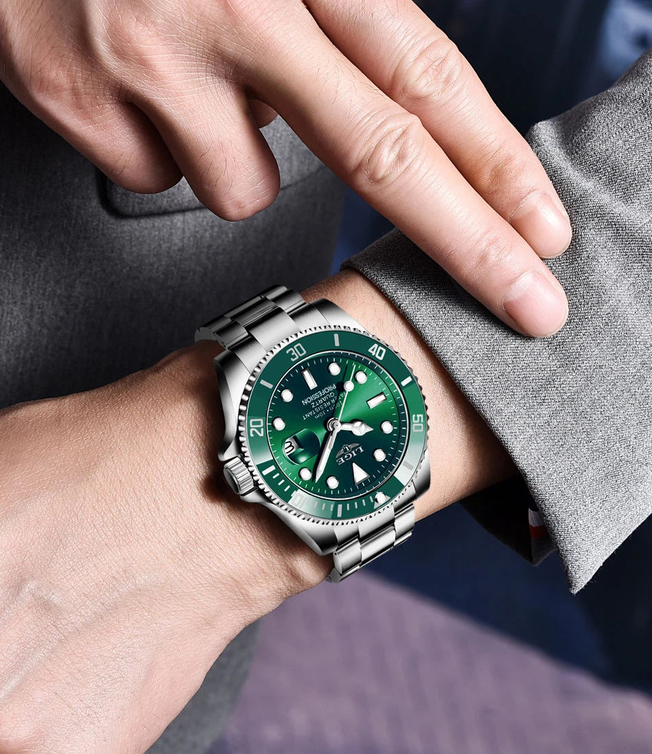 LIGE Luxury Men’s Quartz Chronograph Watch