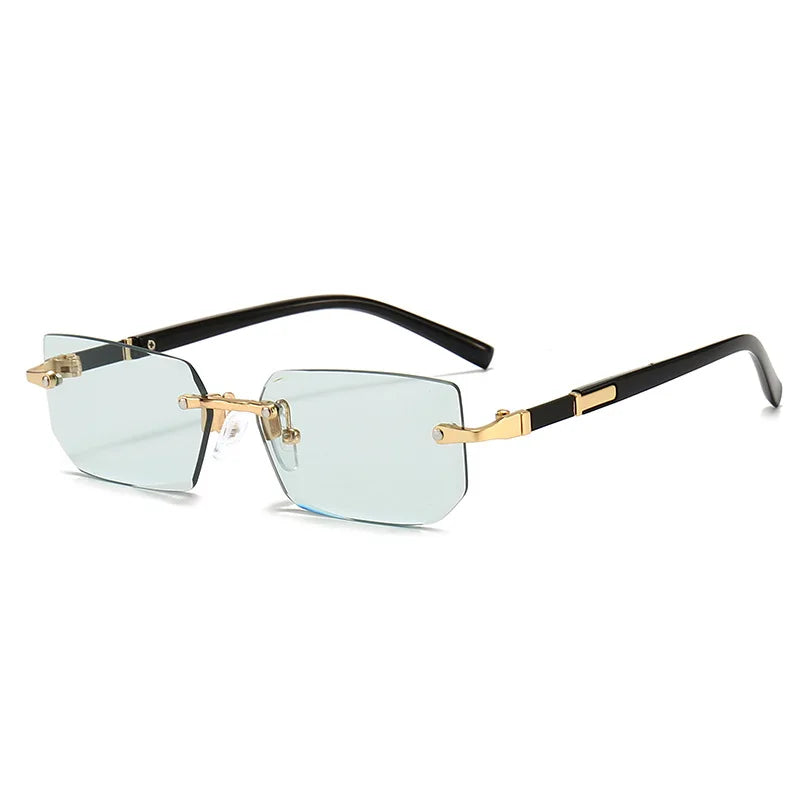 Rimless Rectangle Unisex Sunglasses – Small Summer Shades