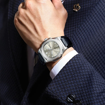 POEDAGAR Luxury Men’s Quartz Watch – Luminous, Waterproof, Leather Strap