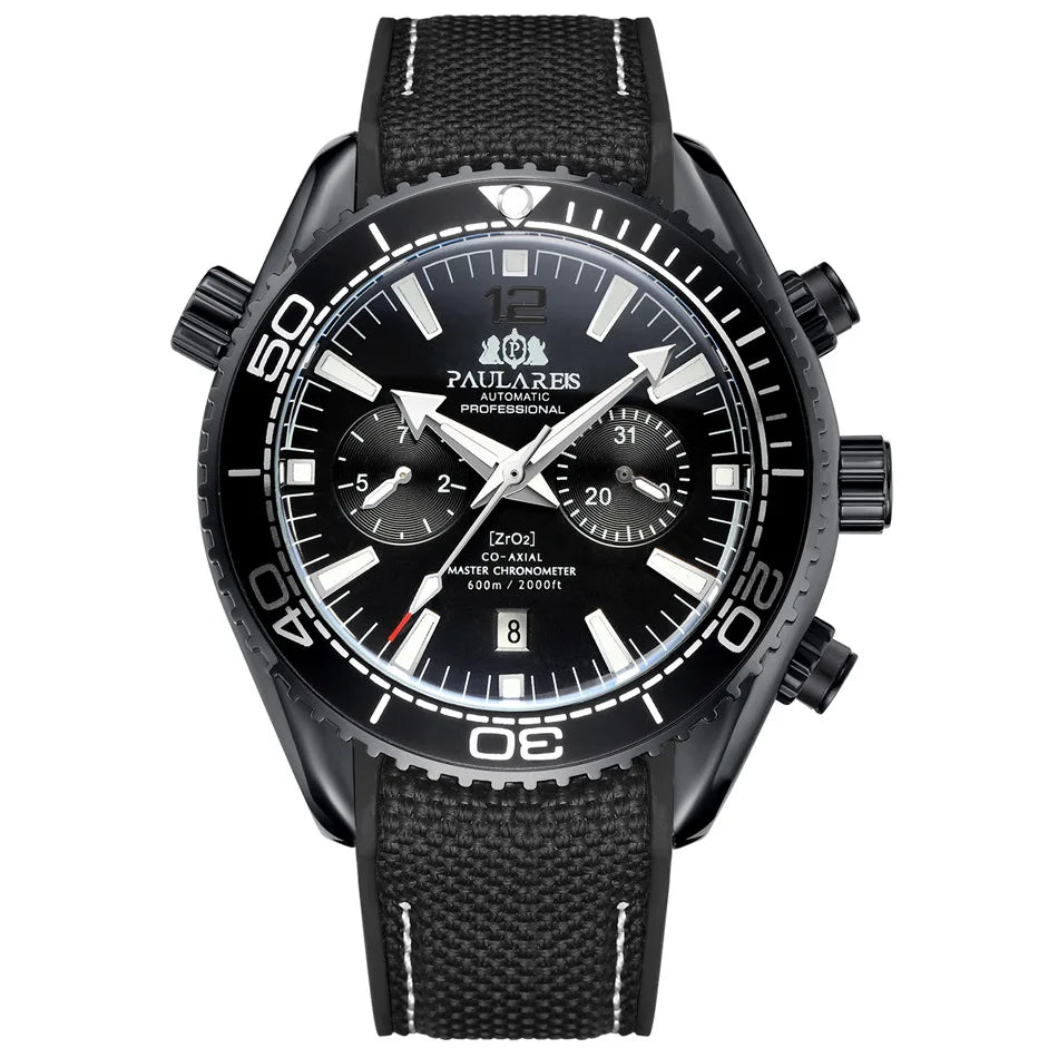 PAULAREIS P Men’s Automatic Mechanical Watch – Rubber Strap