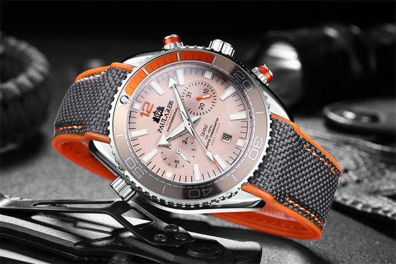 PAULAREIS P Men’s Automatic Mechanical Watch – Rubber Strap