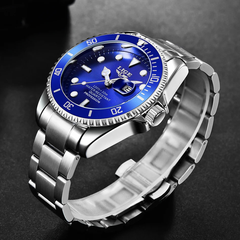 LIGE Luxury Men’s Quartz Chronograph Watch