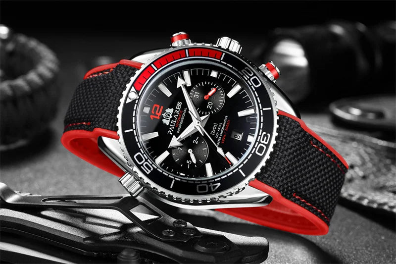 PAULAREIS P Men’s Automatic Mechanical Watch – Rubber Strap