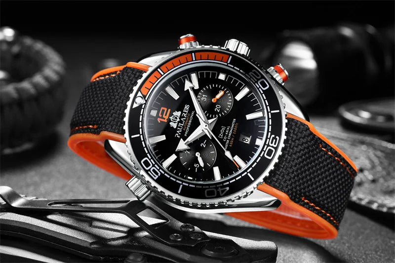 PAULAREIS P Men’s Automatic Mechanical Watch – Rubber Strap