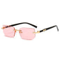 Rimless Rectangle Unisex Sunglasses – Small Summer Shades