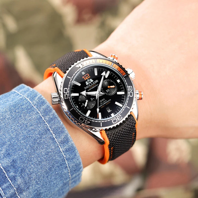PAULAREIS P Men’s Automatic Mechanical Watch – Rubber Strap