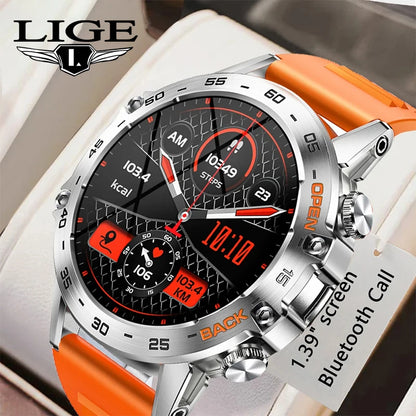 LIGE 1.39" Men’s Bluetooth Smartwatch – Sport & Fitness, Heart Rate Monitor