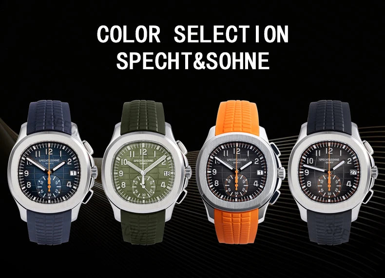 Specht&Sohne 2025 Men’s Luxury Chronograph – Rubber Strap