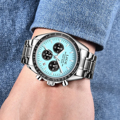 LIGE 2025 Luxury Men’s Quartz Chronograph Watch