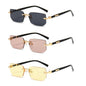 Rimless Rectangle Unisex Sunglasses – Small Summer Shades