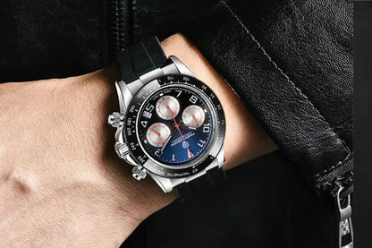 PAGANI DESIGN Men’s Luxury Chronograph – Rubber Strap, Sapphire Glass