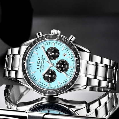 LIGE 2025 Luxury Men’s Quartz Chronograph Watch