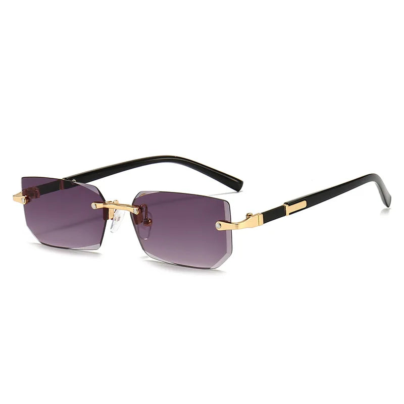 Rimless Rectangle Unisex Sunglasses – Small Summer Shades