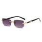 Rimless Rectangle Unisex Sunglasses – Small Summer Shades