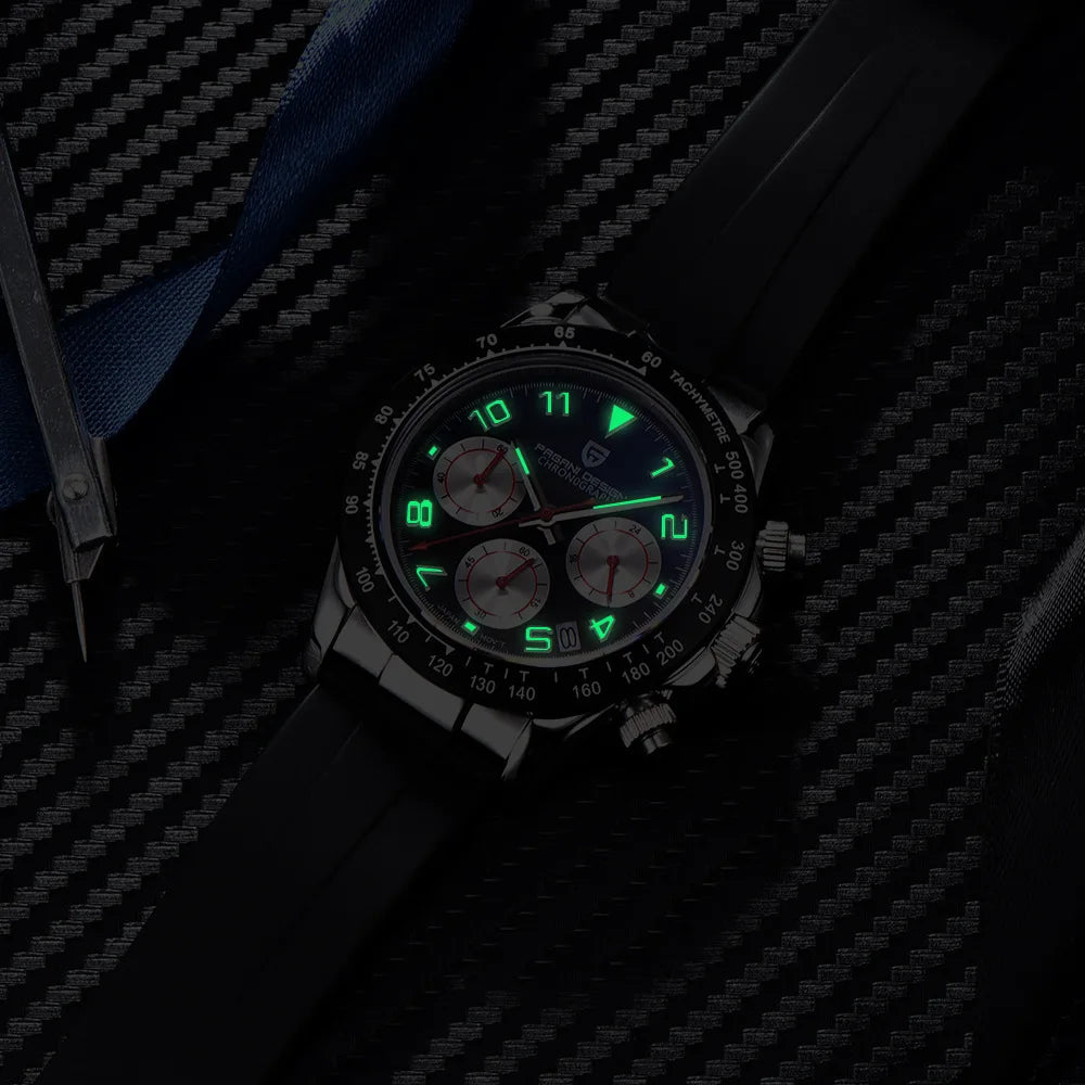 PAGANI DESIGN Men’s Luxury Chronograph – Rubber Strap, Sapphire Glass