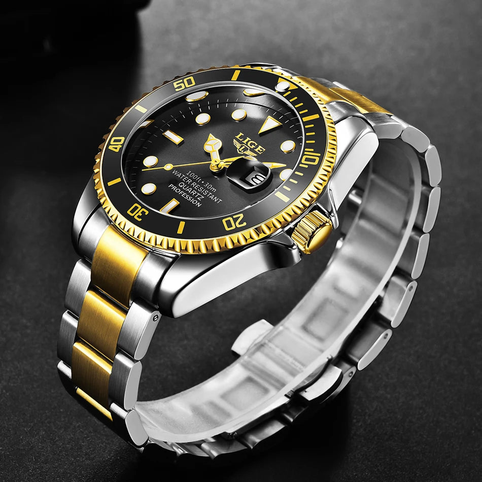 LIGE Luxury Men’s Quartz Chronograph Watch