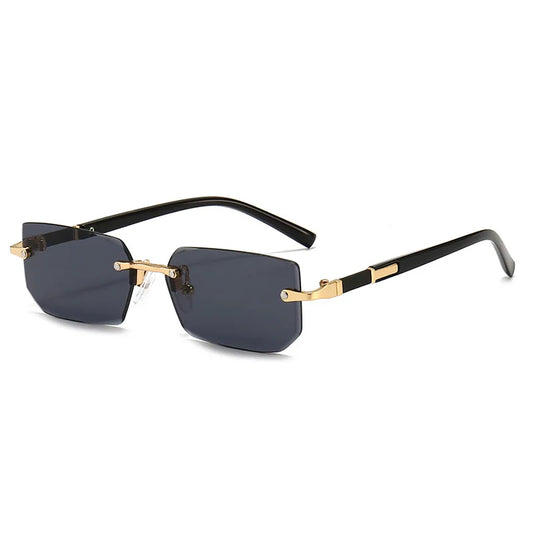 Rimless Rectangle Unisex Sunglasses – Small Summer Shades