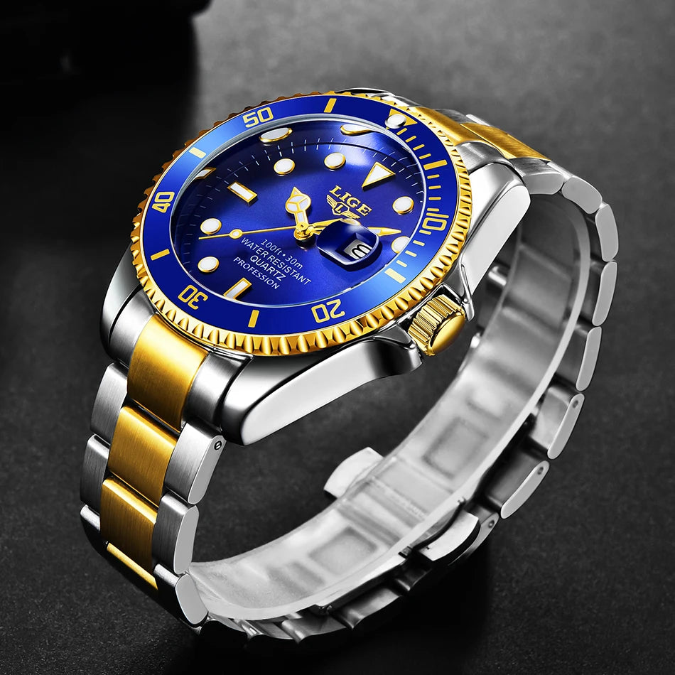 LIGE Luxury Men’s Quartz Chronograph Watch