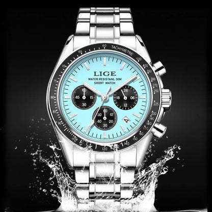 LIGE 2025 Luxury Men’s Quartz Chronograph Watch
