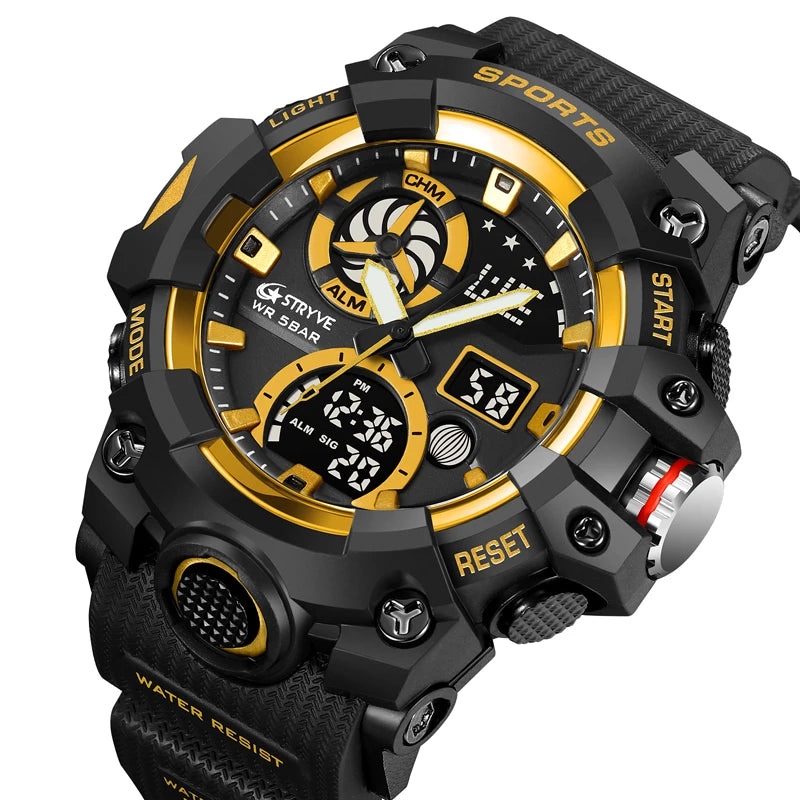 STRYVE Men’s Electronic Sports Watch – Dual Time